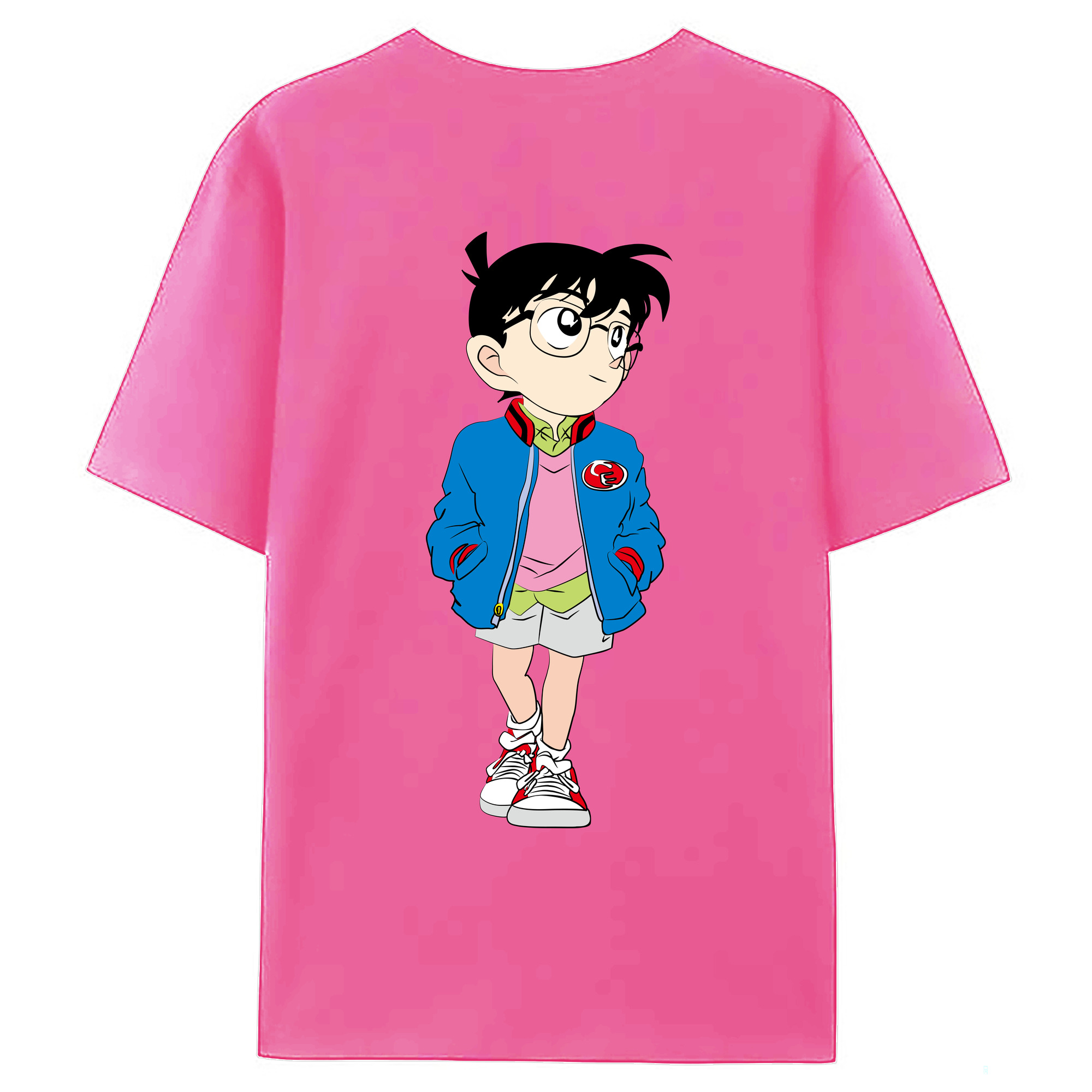 （画像用） 名探偵コナン 江戸川 コナン Detective Conan Conan Edogawa レディース半袖Tシャツ(バックプリント)